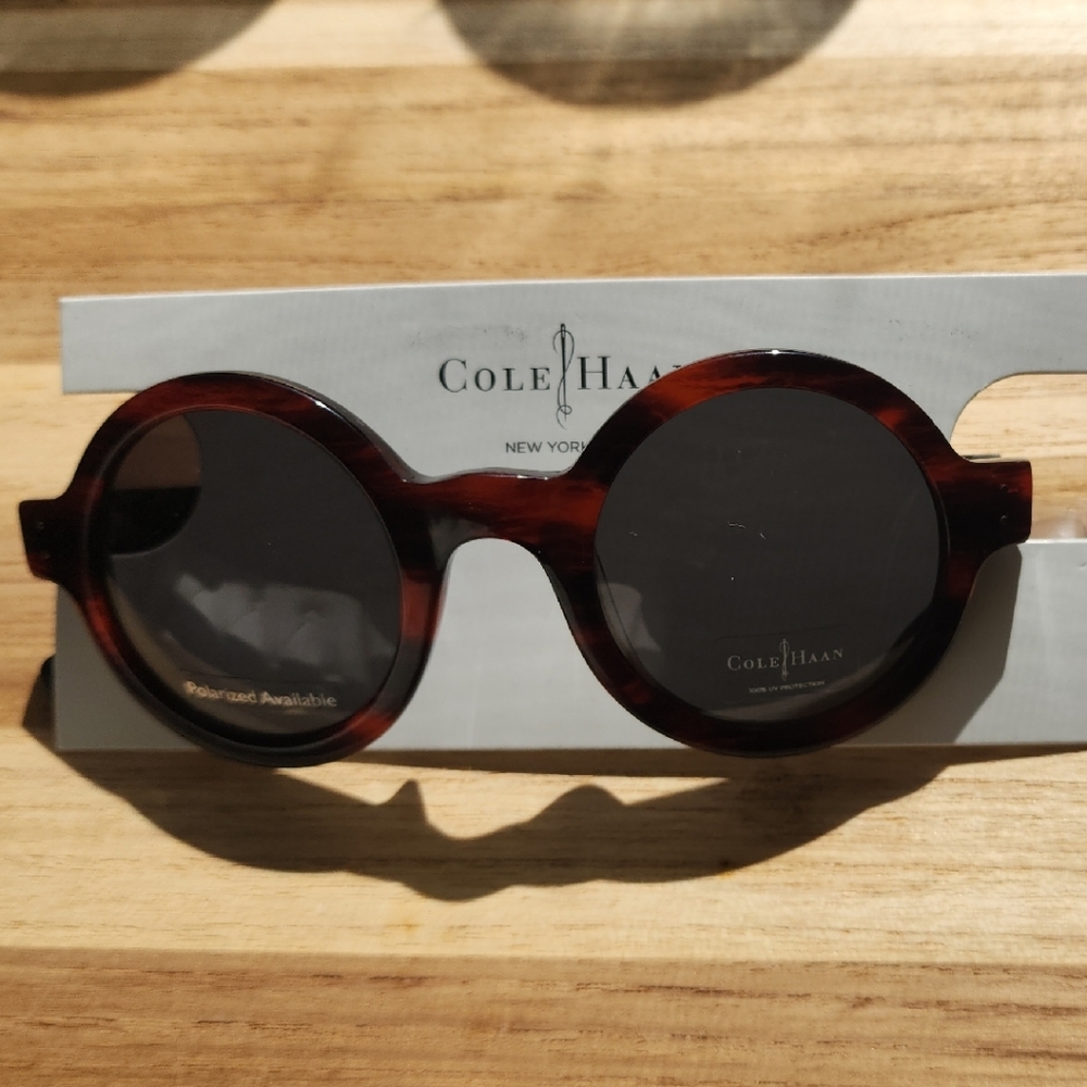 Cole Haan Brown Round Sunglasses